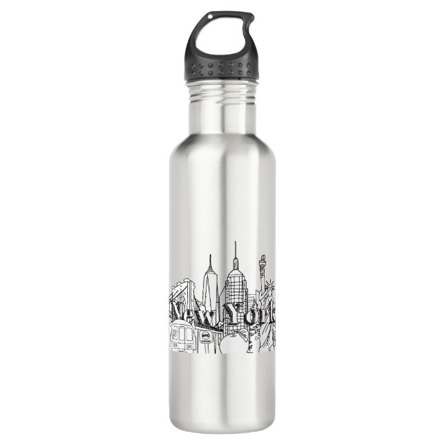 Downtown NYE New York Vacation Souvenirs NYC Gift 710 Ml Water Bottle (Front)