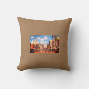 Downtown Providence, RI Vintage Photo Cushion
