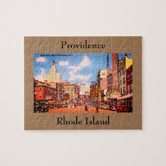 Downtown Providence, RI Vintage Photo Jigsaw Puzzle (Horizontal)