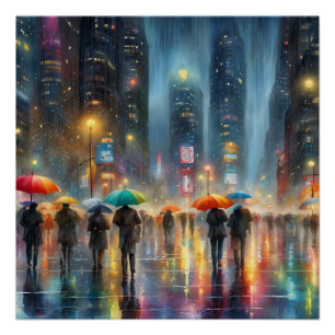 Downtown Rainfall Poster