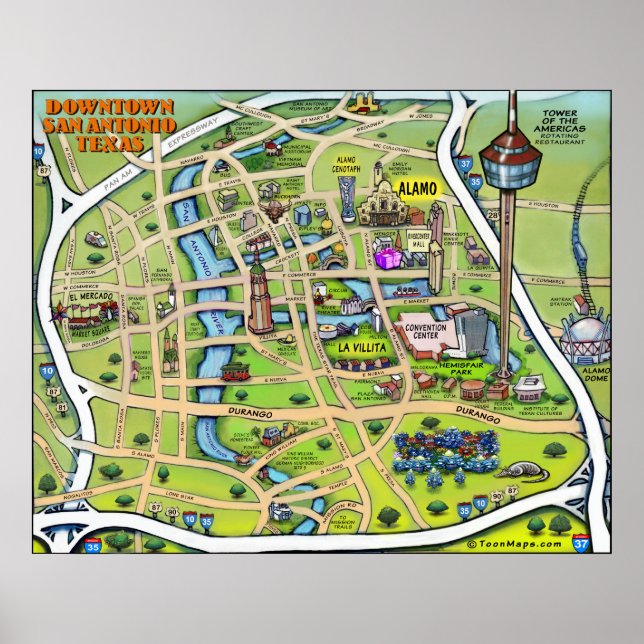 Downtown San Antonio Poster (Front)