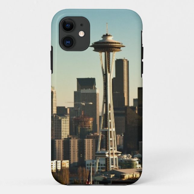 Downtown Seattle skyline and Space Needle Case-Mate iPhone Case (Back)