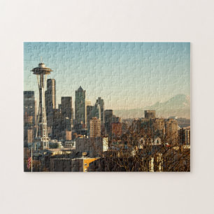 Downtown Seattle skyline and Space Needle Jigsaw Puzzle