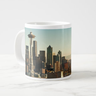 Downtown Seattle skyline and Space Needle Large Coffee Mug