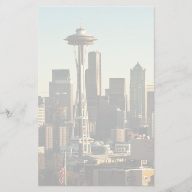 Downtown Seattle skyline and Space Needle Stationery (Front)