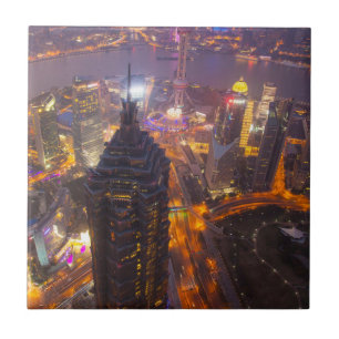 Downtown Shanghai City Ceramic Tile