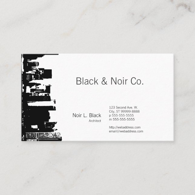 Downtown Silhouette Architect Business Card (Front)