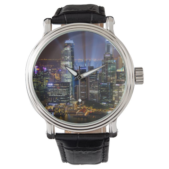 Downtown Singapore city at night Watch (Front)