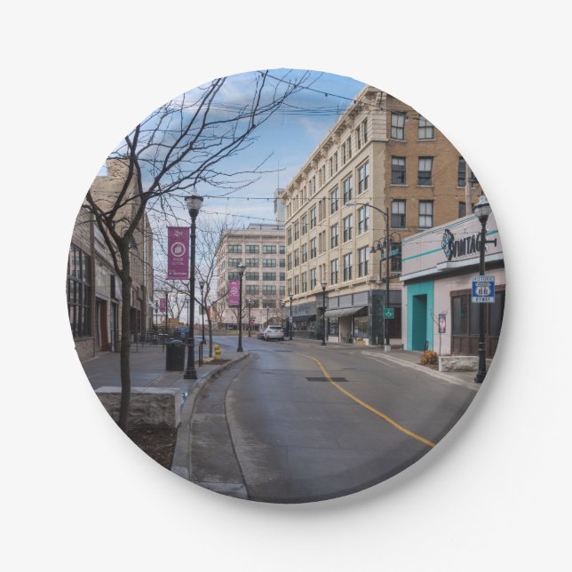 Downtown Springfield Paper Plate (Front)
