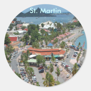Downtown St. Martin Classic Round Sticker
