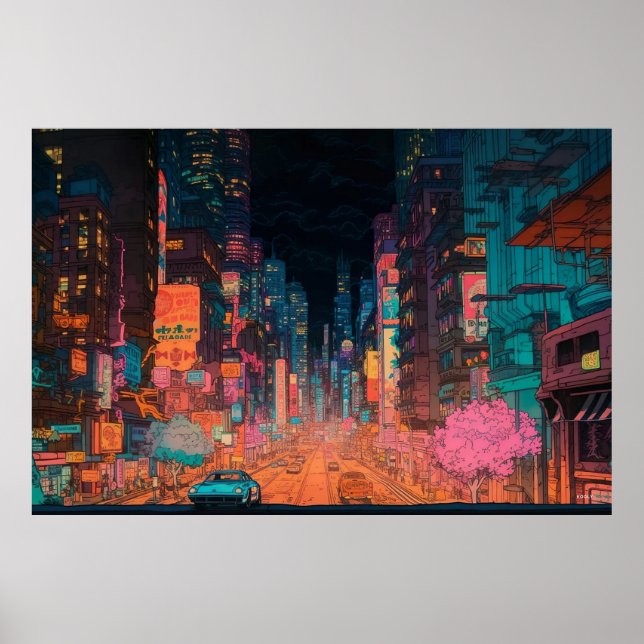 Downtown Tokyo Anime Poster (Front)