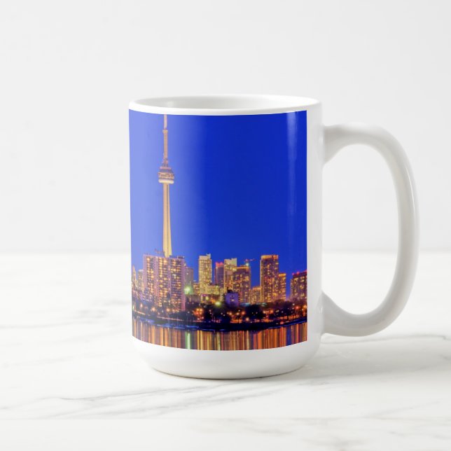 Downtown Toronto skyline at night Coffee Mug (Right)
