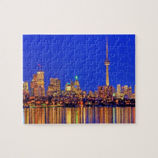 Downtown Toronto skyline at night Jigsaw Puzzle (Horizontal)
