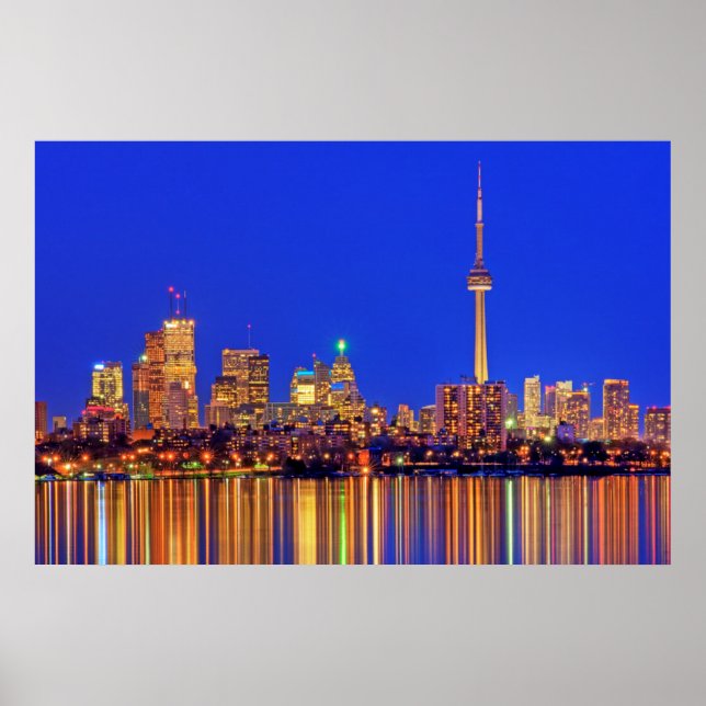 Downtown Toronto skyline at night Poster (Front)