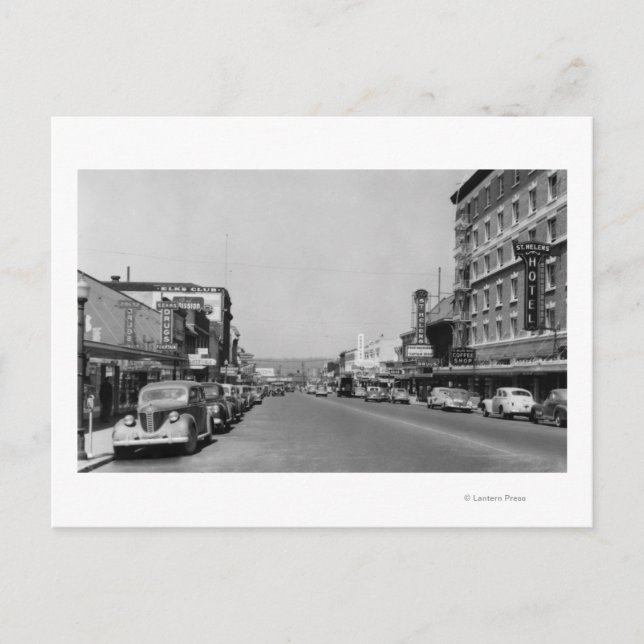 Downtown View of Chehalis, Washington Photograph Postcard (Front)