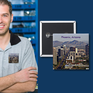 Downtown View of Phoenix, Arizona 15 Cm Square Badge