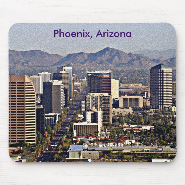 Downtown View of Phoenix, Arizona Mouse Pad (Front)