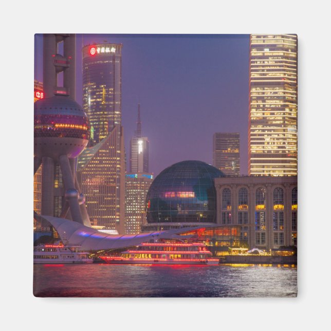Downtown waterfront shanghai, China Magnet (Front)
