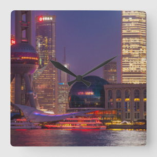 Downtown waterfront shanghai, China Square Wall Clock