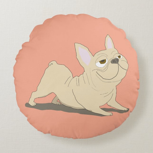 Downward dog round cushion (Front)