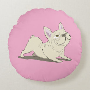 Downward dog, round cushion