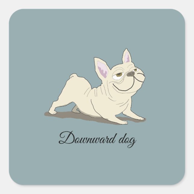 Downward dog square sticker (Front)