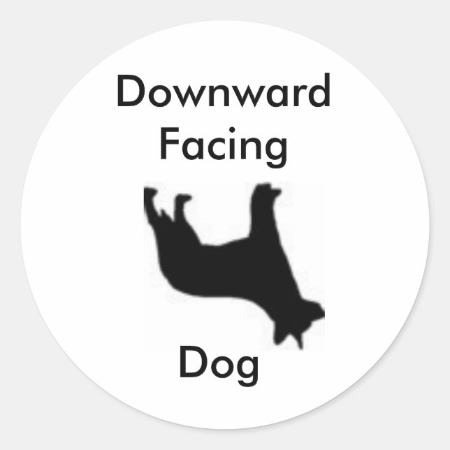 Downward Facing Dog Classic Round Sticker (Front)