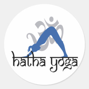 Downward Facing Dog Hatha Yoga Classic Round Sticker
