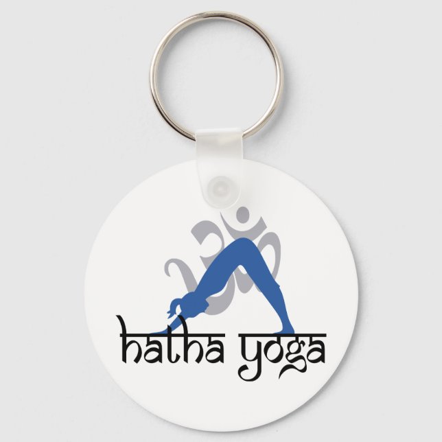Downward Facing Dog Hatha Yoga Key Ring (Front)