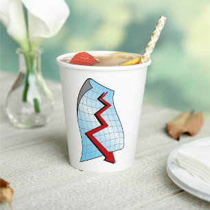Downward Graph Red Arrow Paper Cups