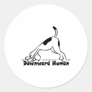Downward Human Cute Puppy Yoga Dog Yoga Delightful Classic Round Sticker