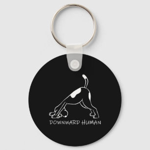 Downward Human Dog Funny Yoga Lover Pet Gift Key Ring