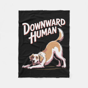 Downward Human Funny Dog Yoga Design Fleece Blanket