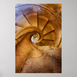 Downward spirl staircase, Portugal Poster