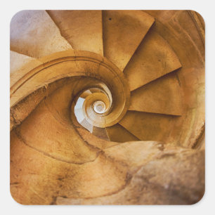 Downward spirl staircase, Portugal Square Sticker