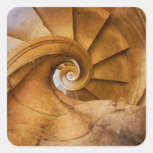 Downward spirl staircase, Portugal Square Sticker