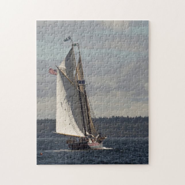 Downwind Schooner Jigsaw Puzzle (Vertical)