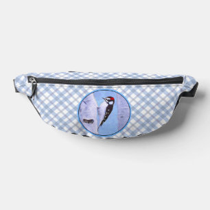 Downy Woodpecker Aspen Painting Original Bird Art Bum Bags