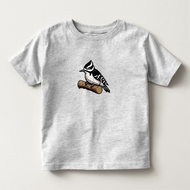 Downy Woodpecker bird Toddler Fine Jersey T-Shirt (Front)
