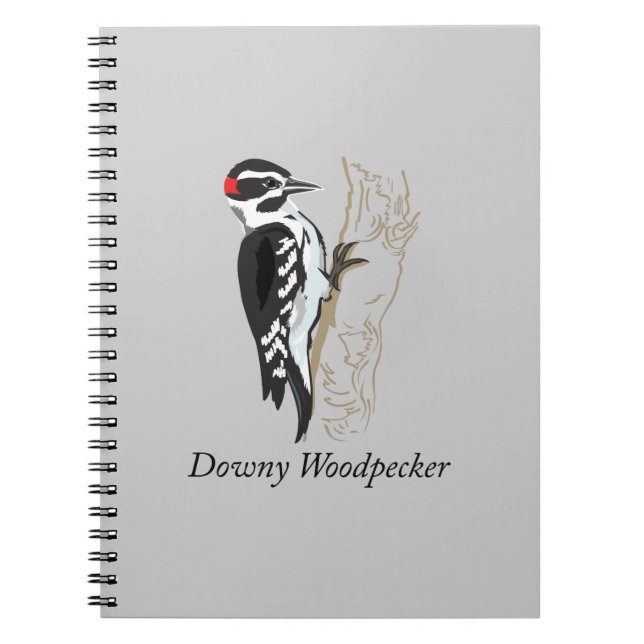 Downy Woodpecker Illustration Notebook (Front)