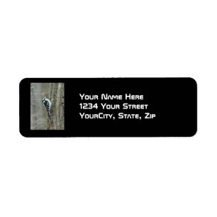 Downy Woodpecker Items Return Address Label