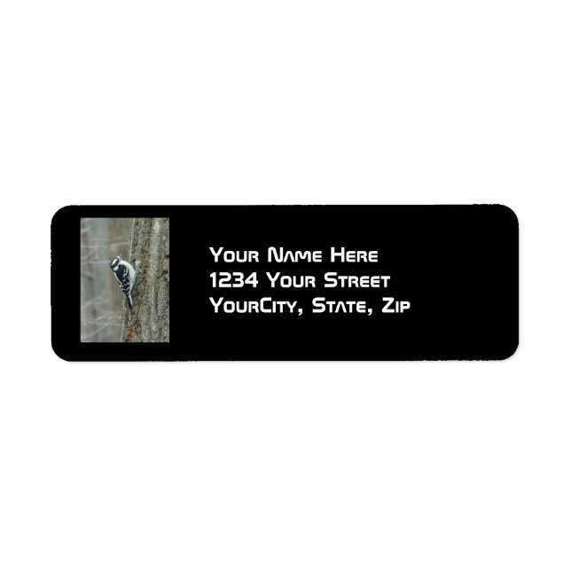 Downy Woodpecker Items Return Address Label (Front)