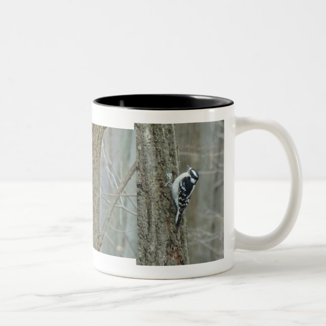 Downy Woodpecker Items Two-Tone Coffee Mug (Right)