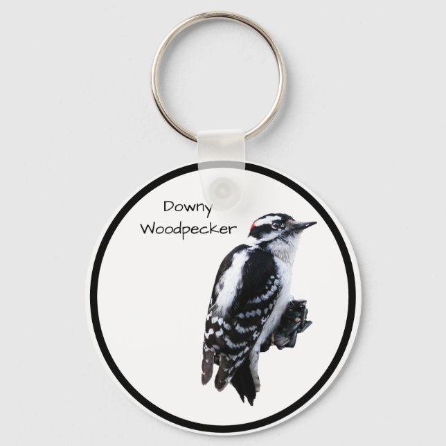 Downy Woodpecker Key Ring (Front)