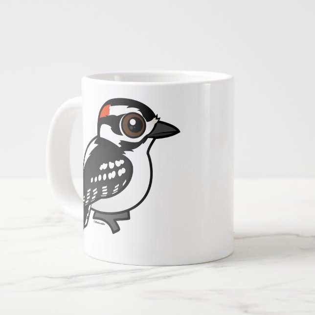 Downy Woodpecker Large Coffee Mug (Front Left)