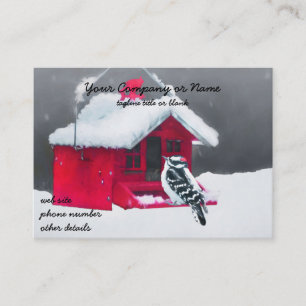 Downy Woodpecker Painting - Original Bird Art Business Card