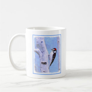 Downy Woodpecker Painting - Original Bird Art Coffee Mug