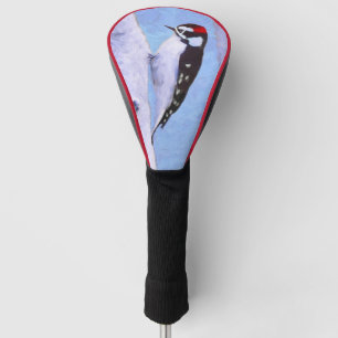 Downy Woodpecker Painting - Original Bird Art Golf Head Cover