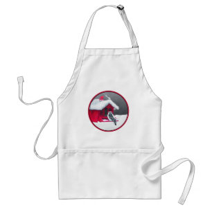 Downy Woodpecker Painting - Original Bird Art Standard Apron