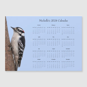 Downy Woodpecker personalise 2024 calendar
